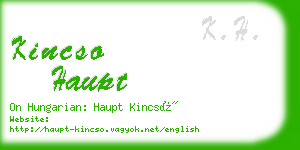 kincso haupt business card